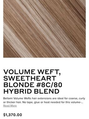BELLAMI Sweetheart Blonde Volume Weft - Hybrid Blend #8C/80